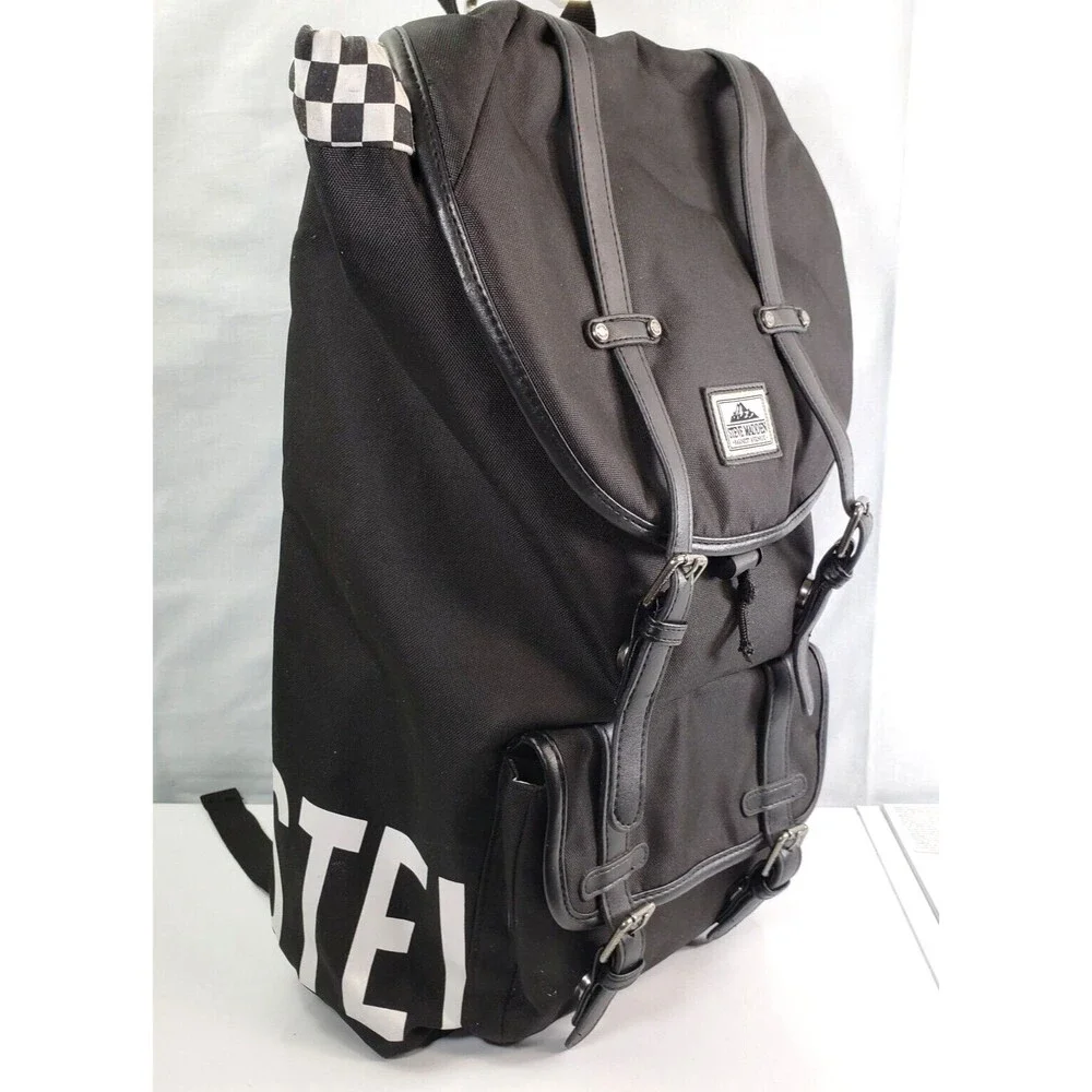 STEVE MADDEN Classic Utility LOGO Backpack/ Laptop Bag Black And White